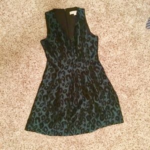 LOFT Cocktail Dress - Emerald Green Animal Print
